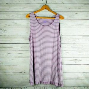 LOGO by Lori Goldstein Purple Sleeveless Tank Top